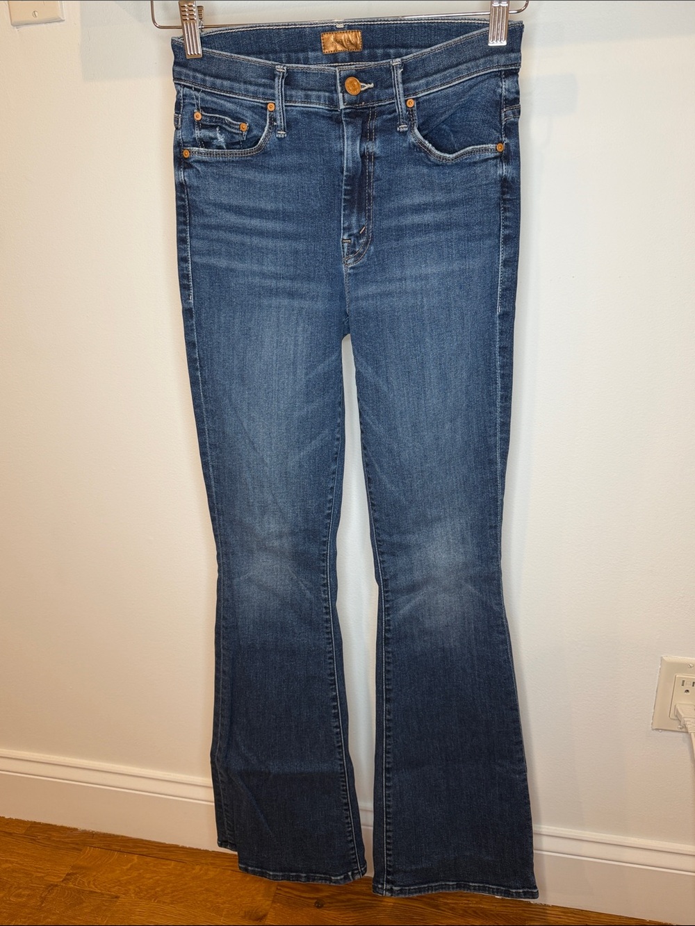 MOTHER Blue Denim Flare Jeans